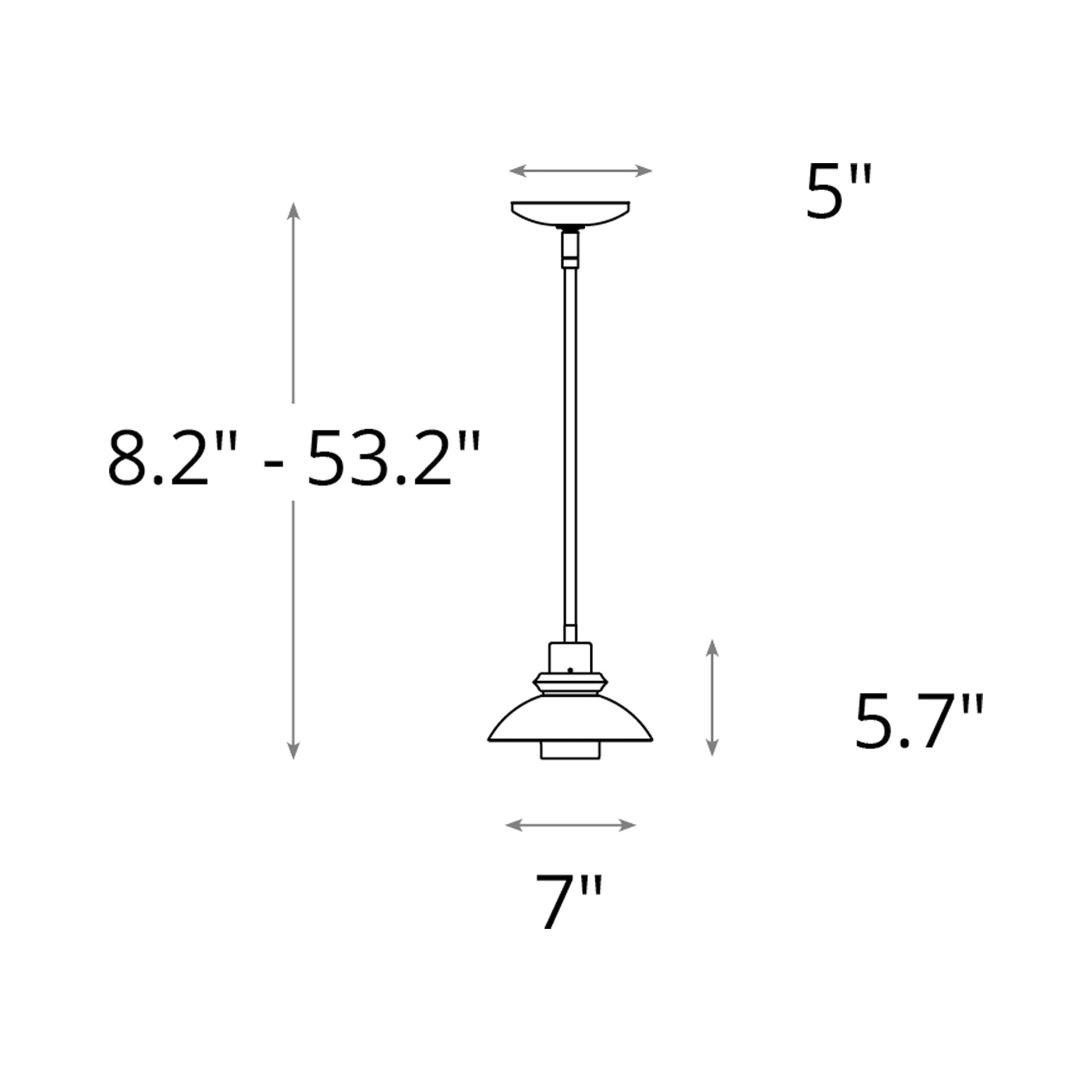 Staccato Pendant Light - line drawing.