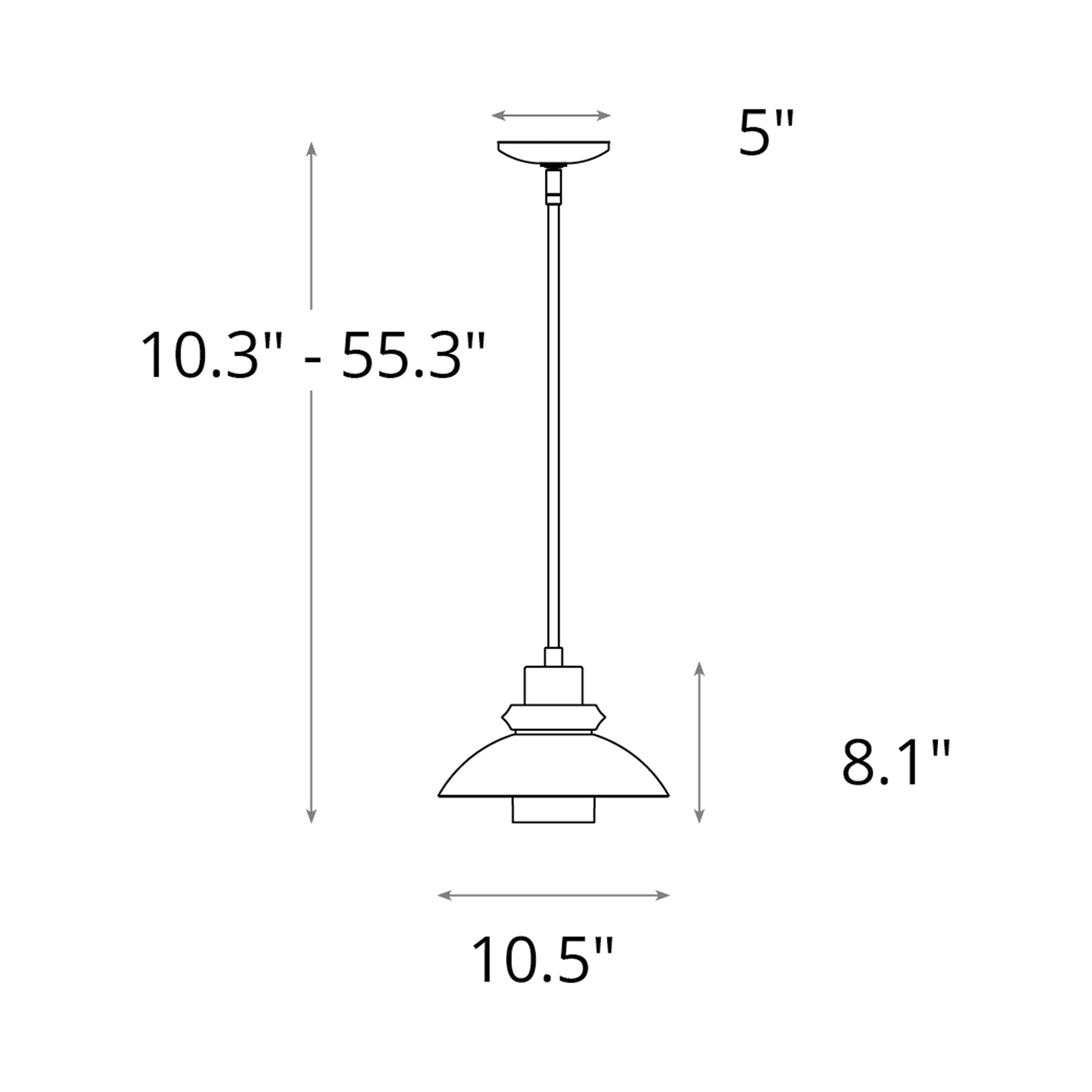 Staccato Pendant Light - line drawing.