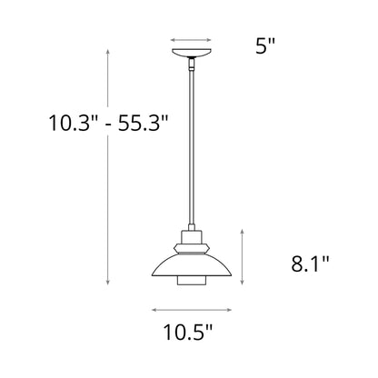 Staccato Pendant Light - line drawing.