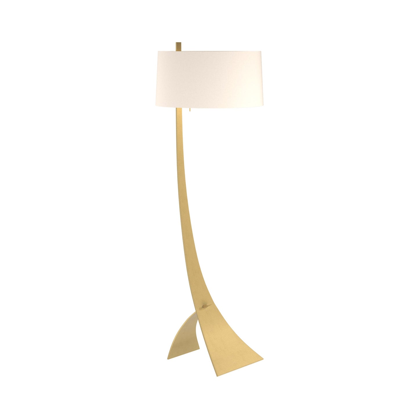 Stasis Floor Lamp in Modern Brass (Flax).