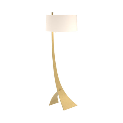 Stasis Floor Lamp in Modern Brass (Flax).