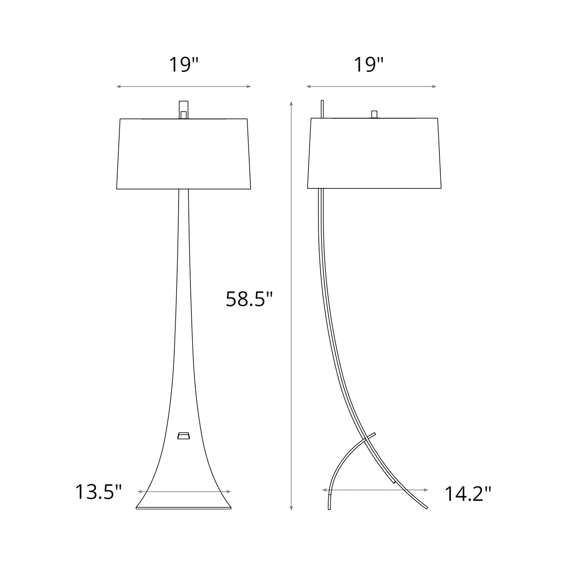 Stasis Floor Lamp - line drawing.