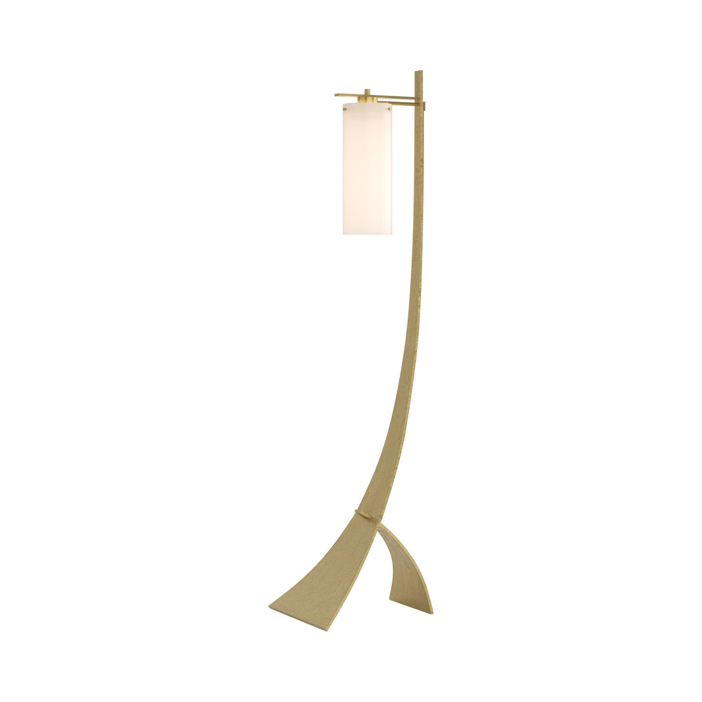 Stasis Glass Floor Lamp in Modern Brass.