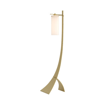 Stasis Glass Floor Lamp in Modern Brass.