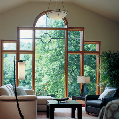 Stasis Glass Floor Lamp in living room.