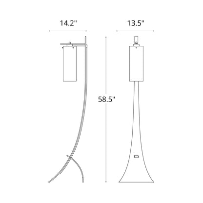 Stasis Glass Floor Lamp - line drawing.
