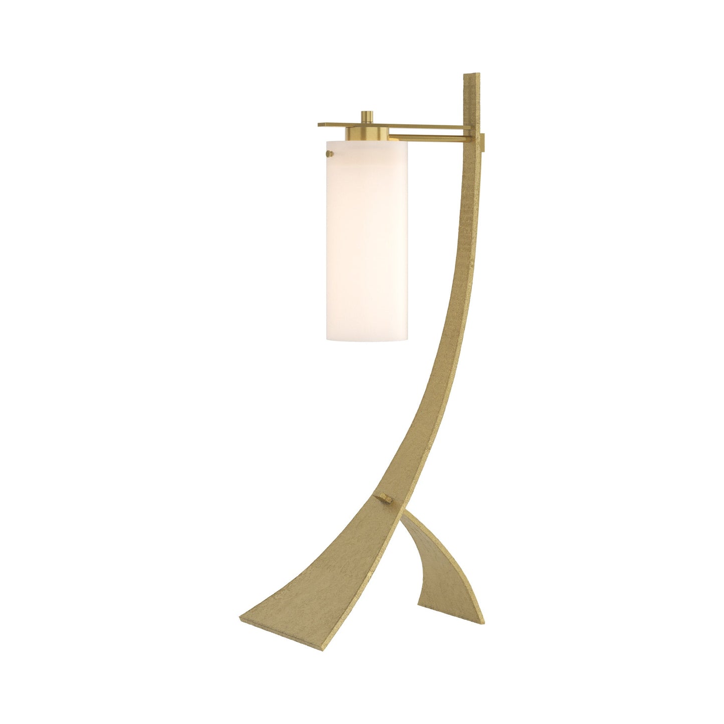 Stasis Glass Table Lamp in Modern Brass.