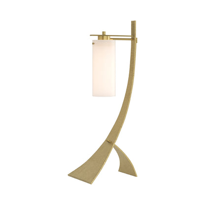 Stasis Glass Table Lamp in Modern Brass.