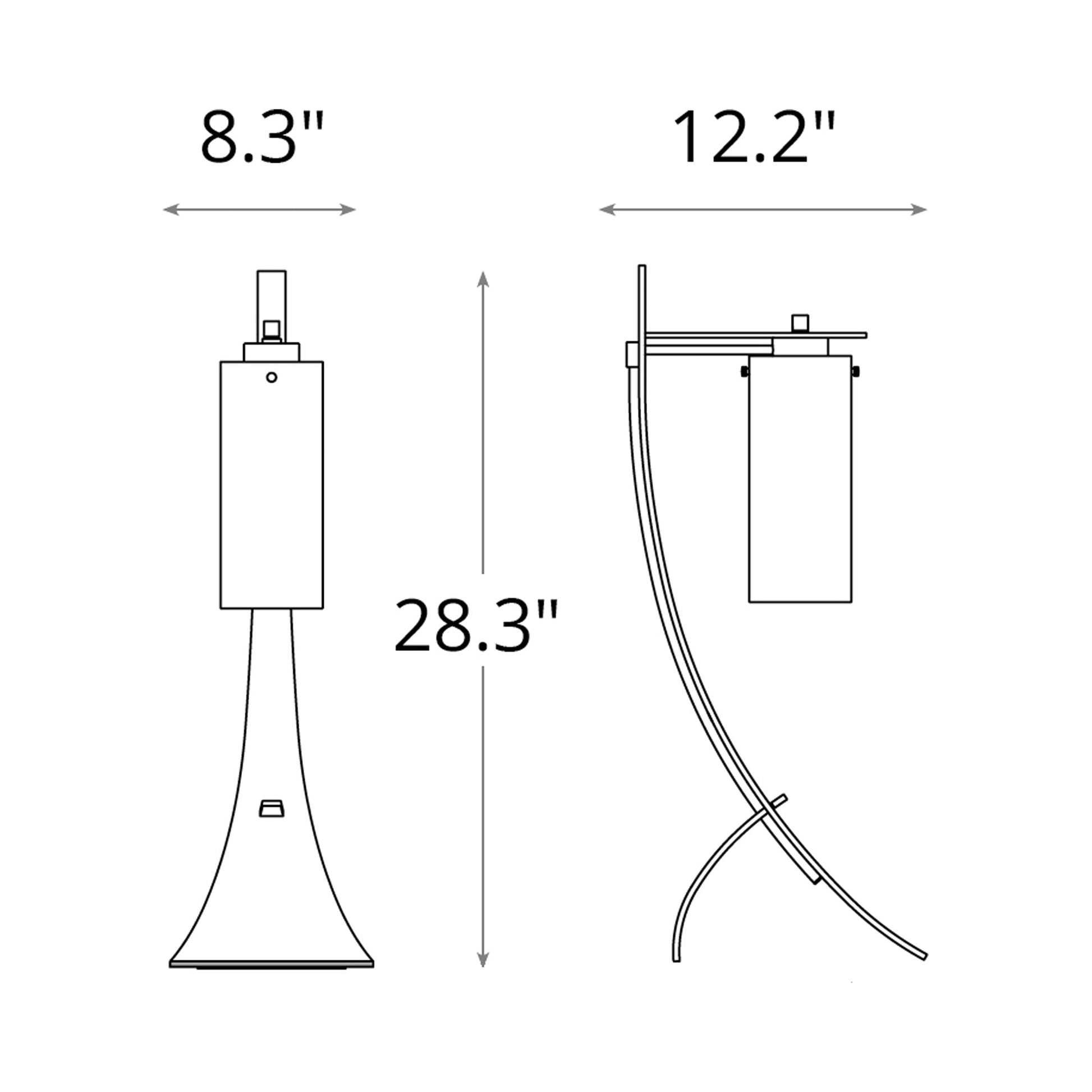 Stasis Glass Table Lamp - line drawing.