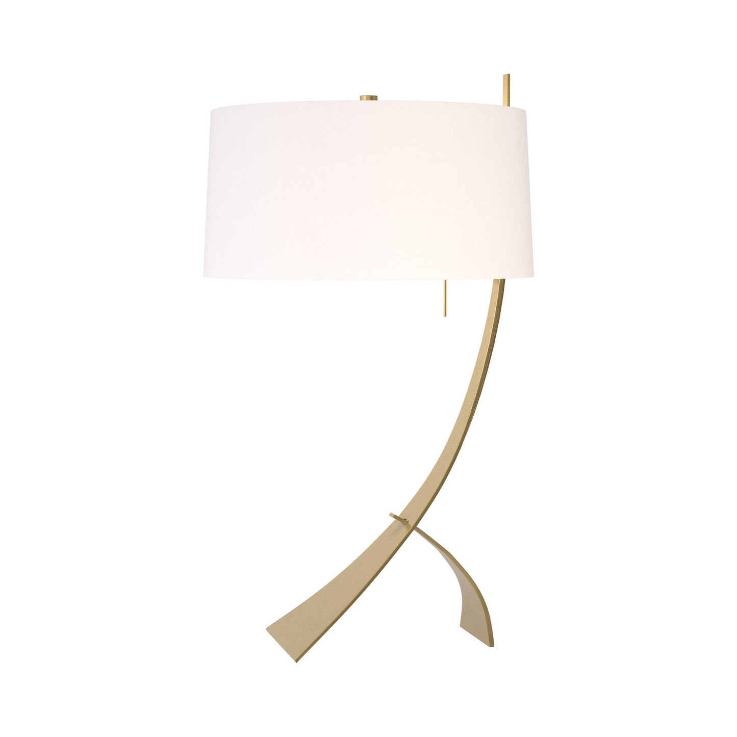 Stasis Table Lamp in Modern Brass/Natural Anna.