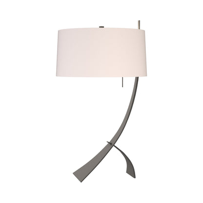 Stasis Table Lamp in Natural Iron/Flax.
