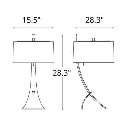 Stasis Table Lamp - line drawing.