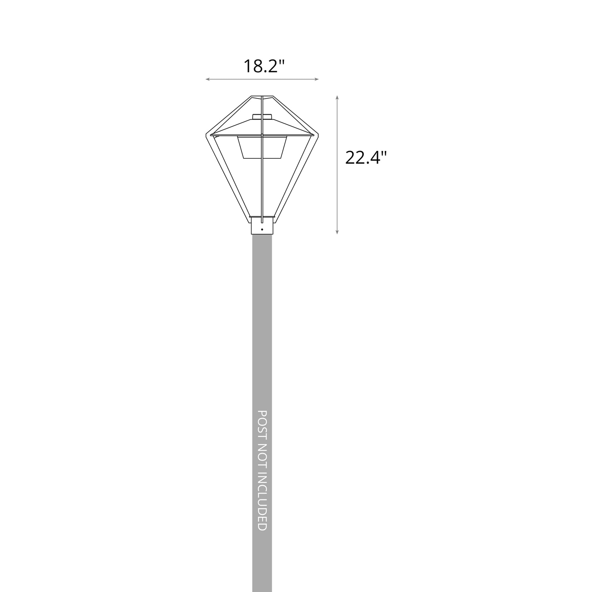 Stellar Dark Sky Outdoor Post Light - line drawing.