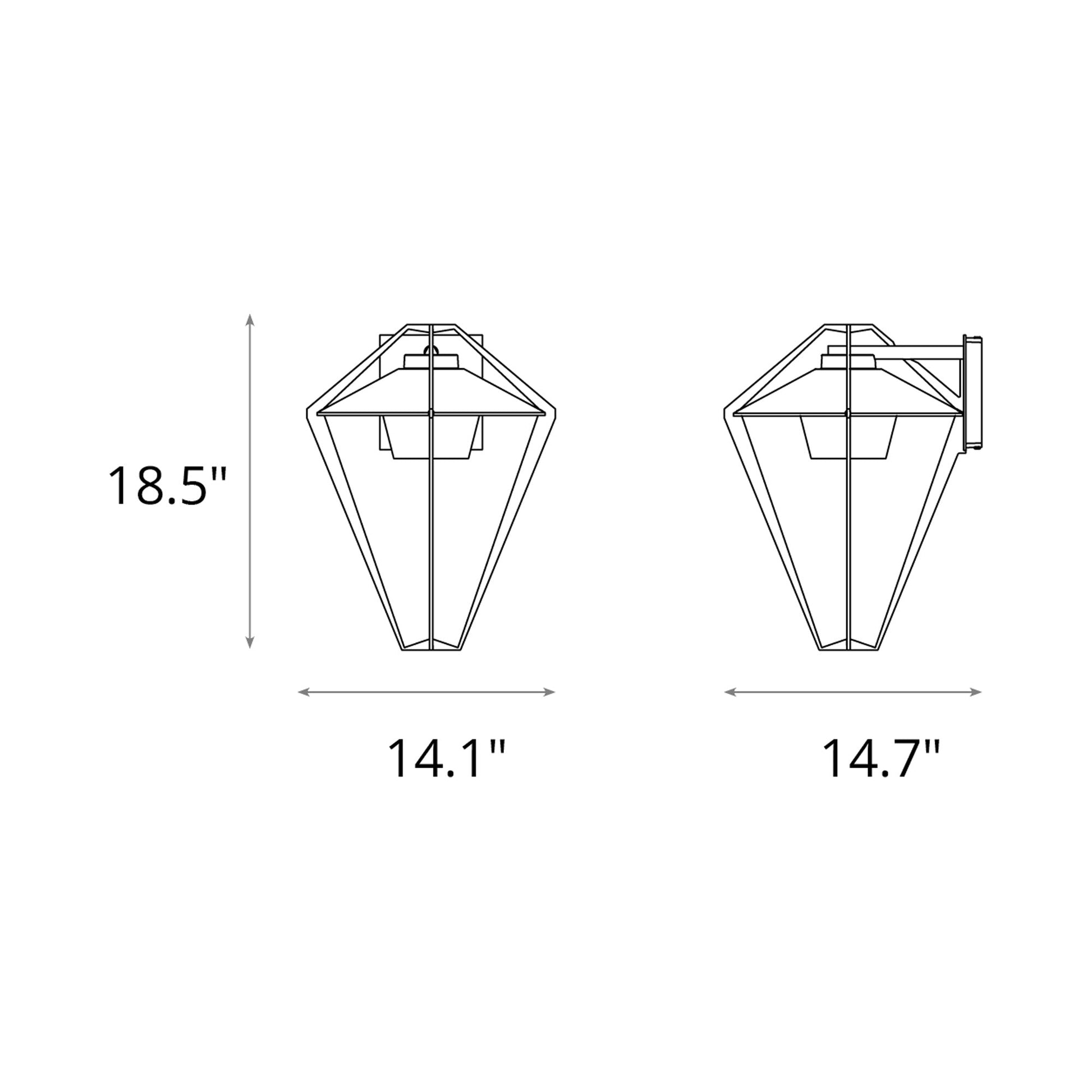 Stellar Dark Sky Outdoor Wall Light - line drawing.