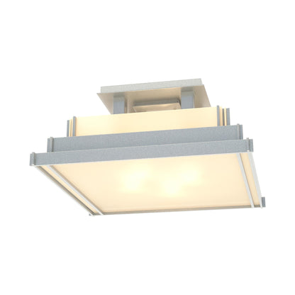 Steppe Semi Flush Mount Ceiling Light in Vintage Platinum/Ivory Art Glass (Small).
