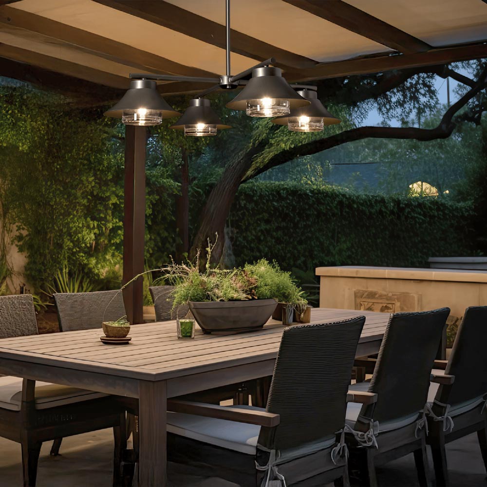Stowe Outdoor Pendant Light in Outside Area.