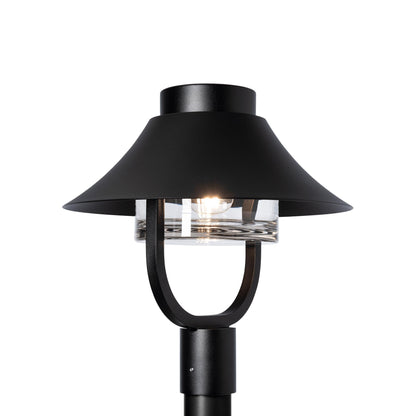 Stowe Outdoor Post Light in Coastal Black.