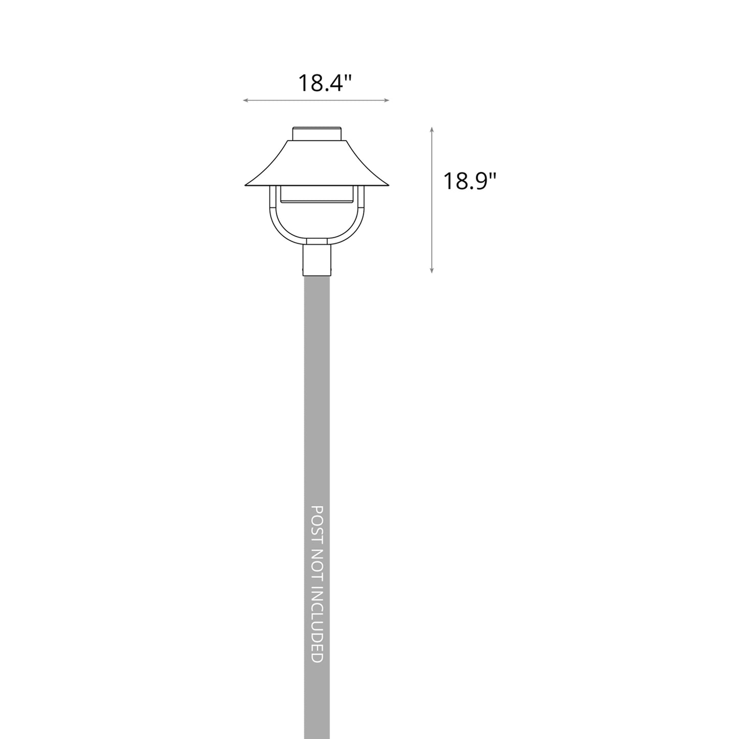 Stowe Outdoor Post Light - line drawing.