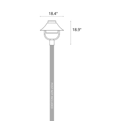 Stowe Outdoor Post Light - line drawing.
