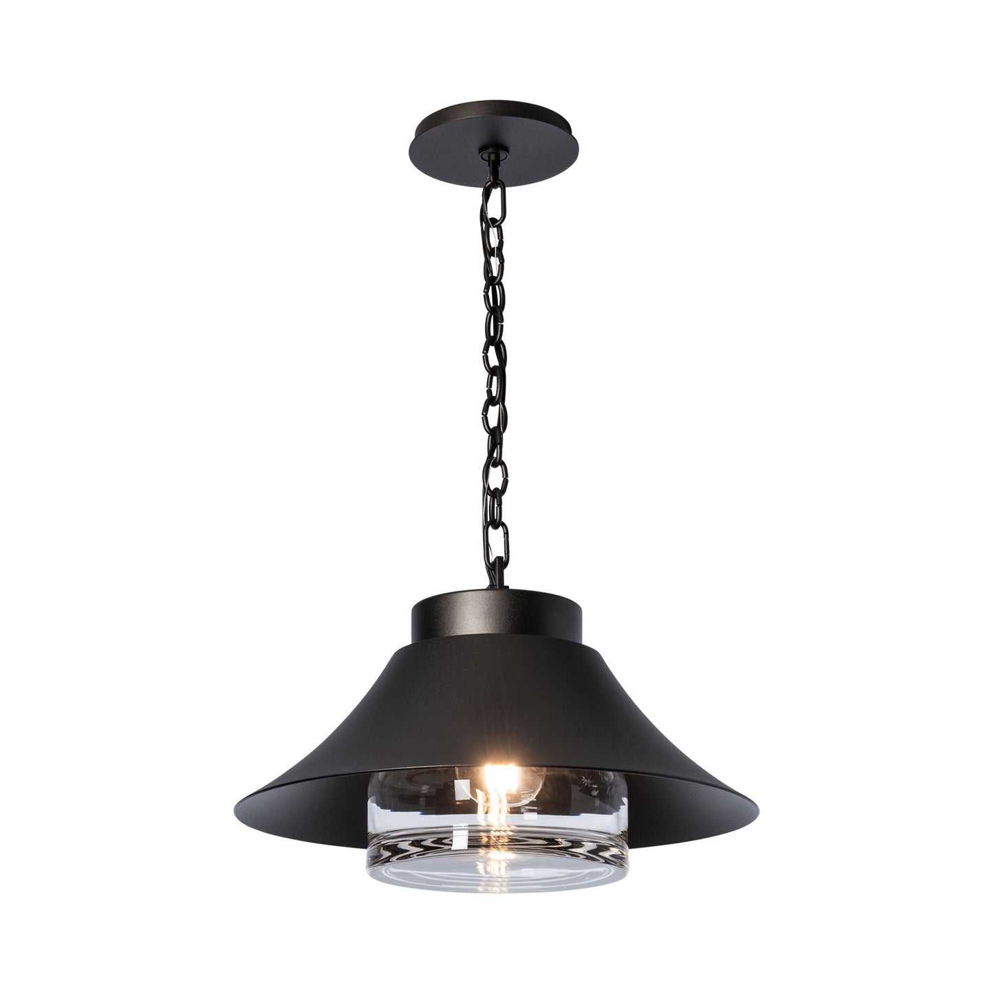 Stowe Single Outdoor Pendant Light in Oil Rubbed Bronze.