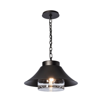 Stowe Single Outdoor Pendant Light in Oil Rubbed Bronze.