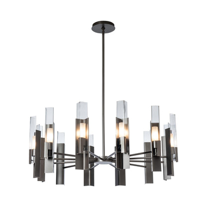 Summit Multi-Light Pendant Light in Dark Smoke/Clear Glass (12-Light).