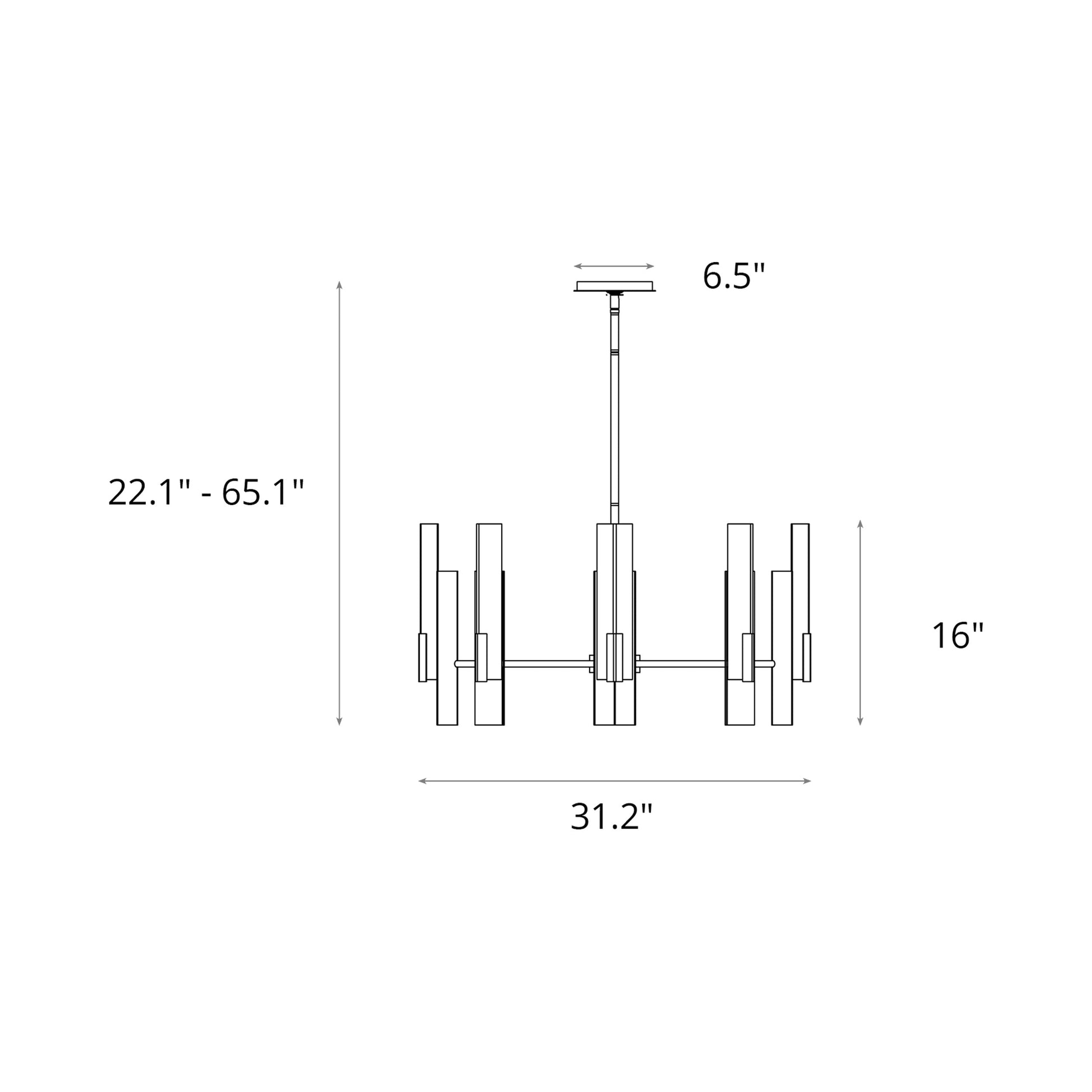 Summit Multi-Light Pendant Light - line drawing.