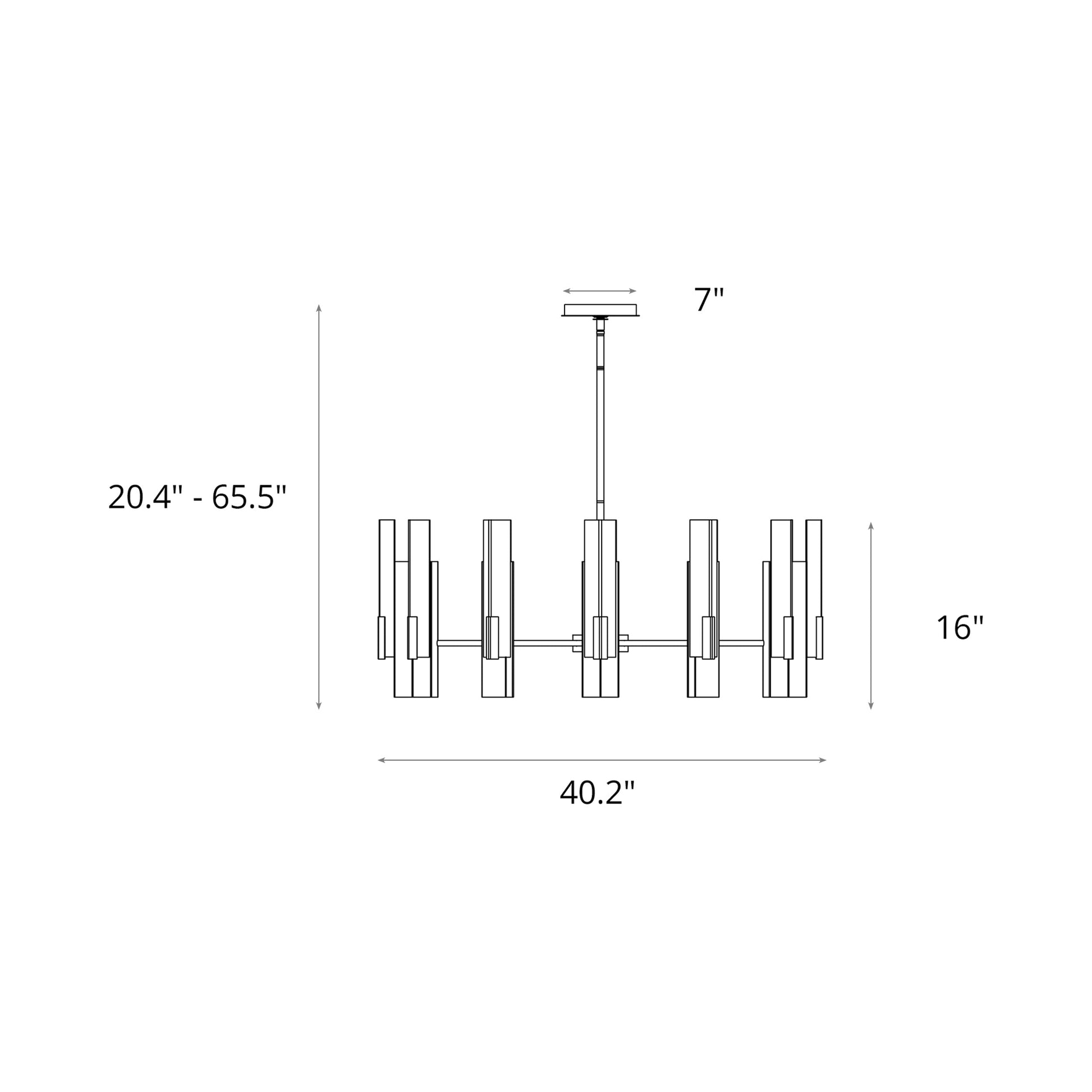 Summit Multi-Light Pendant Light - line drawing.