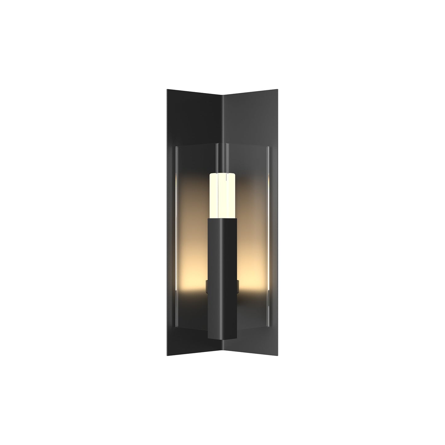 Summit Outdoor Wall Light in Coastal Black/Clear Glass (18.7-Inch).