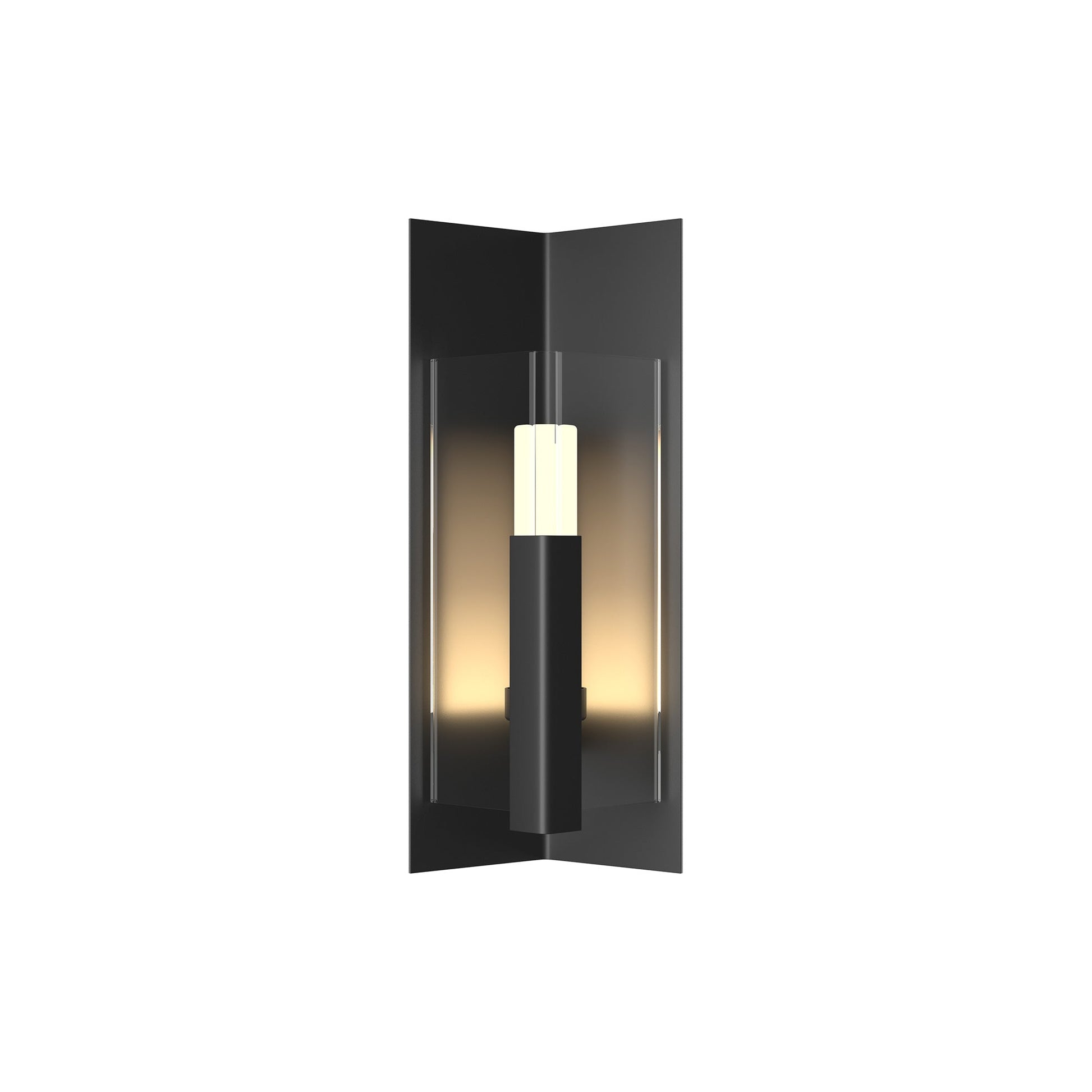 Summit Outdoor Wall Light in Coastal Black/Clear Glass (18.7-Inch).