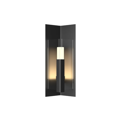 Summit Outdoor Wall Light in Coastal Black/Clear Glass (18.7-Inch).