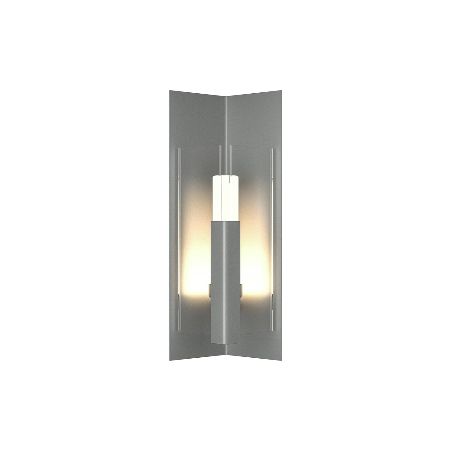 Summit Outdoor Wall Light in Coastal Burnished Steel/Clear Glass (18.7-Inch).