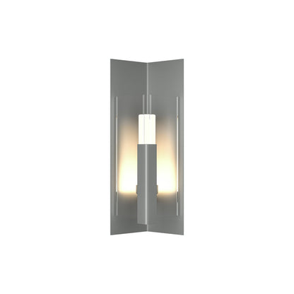 Summit Outdoor Wall Light in Coastal Burnished Steel/Clear Glass (18.7-Inch).