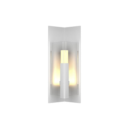Summit Outdoor Wall Light in Coastal White/Clear Glass (18.7-Inch).