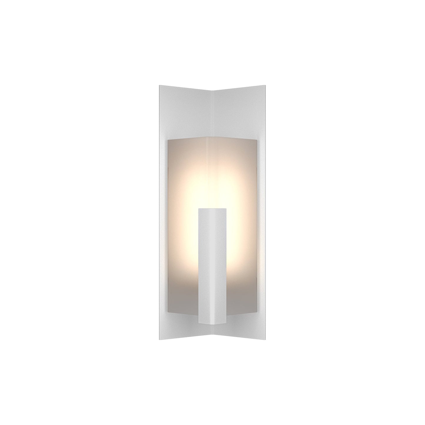 Summit Outdoor Wall Light in Coastal White/Frosted Glass (18.7-Inch).