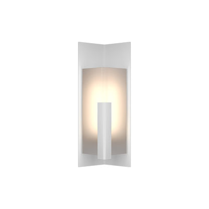 Summit Outdoor Wall Light in Coastal White/Frosted Glass (18.7-Inch).