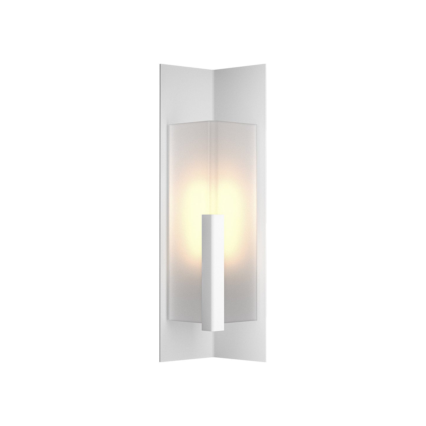 Summit Outdoor Wall Light in Coastal White/Frosted Glass (27.3-Inch).