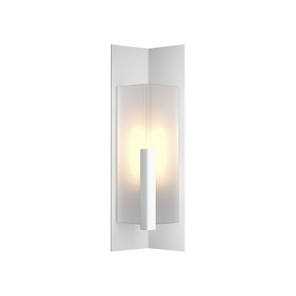 Summit Outdoor Wall Light in Coastal White/Frosted Glass (27.3-Inch).