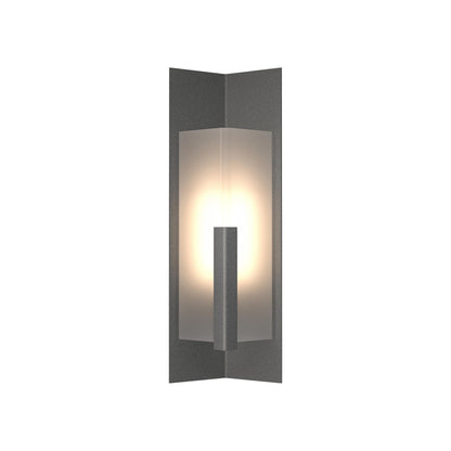 Summit Outdoor Wall Light in Natural Iron/Frosted Glass (27.3-Inch).