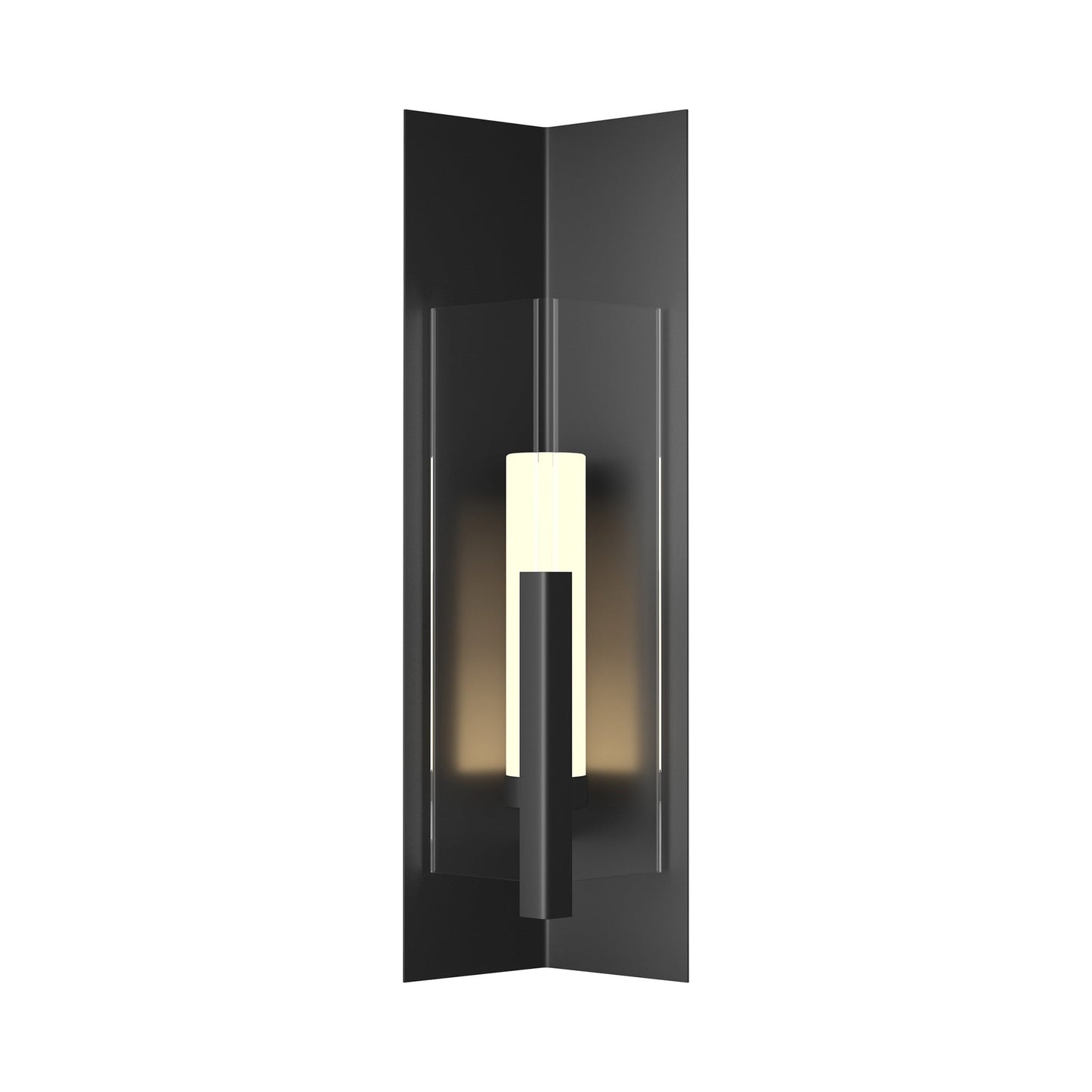 Summit Outdoor Wall Light in Coastal Black/Clear Glass (34-Inch).