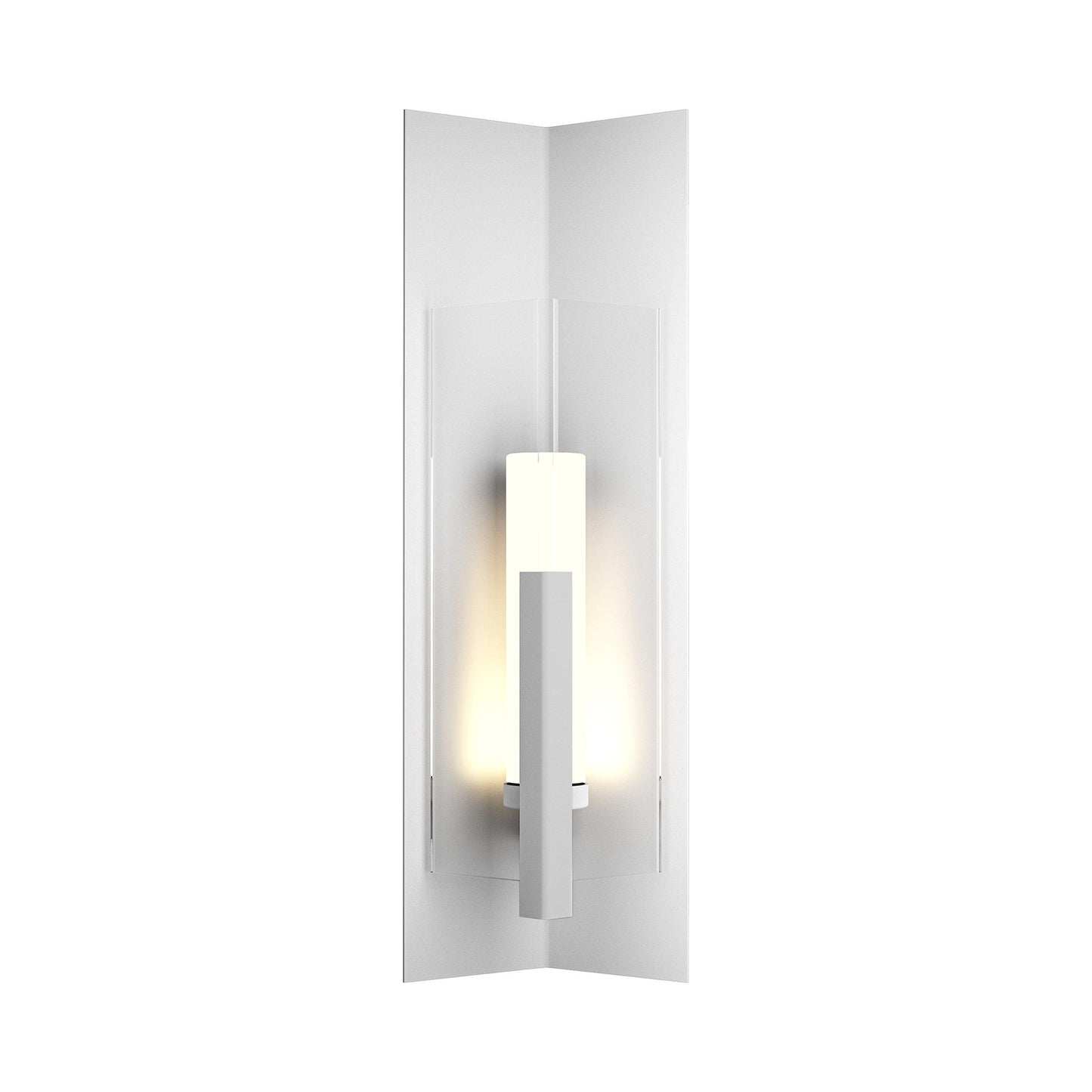 Summit Outdoor Wall Light in Coastal White/Clear Glass (34-Inch).