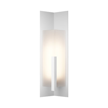 Summit Outdoor Wall Light in Coastal White/Frosted Glass (34-Inch).