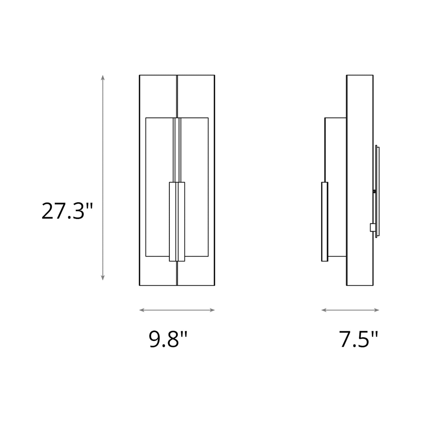 Summit Outdoor Wall Light - line drawing.