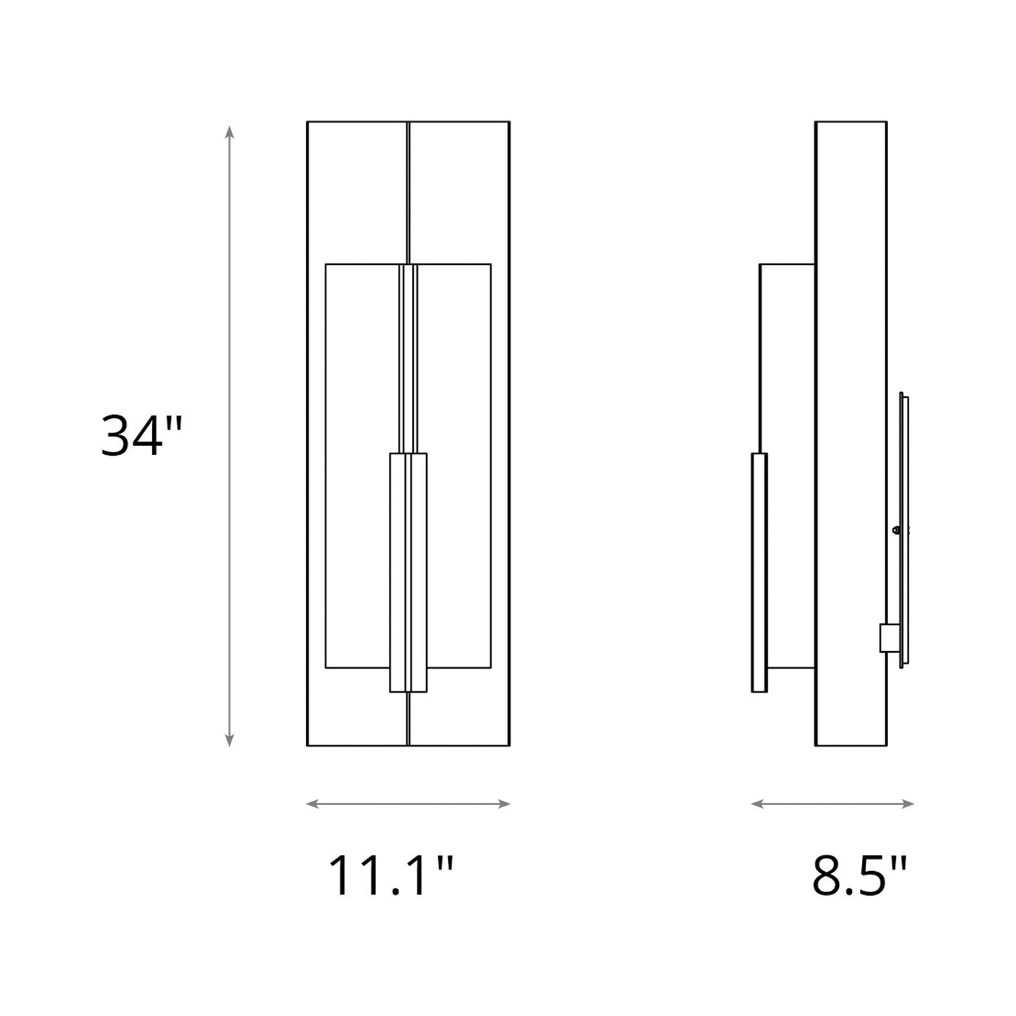 Summit Outdoor Wall Light - line drawing.