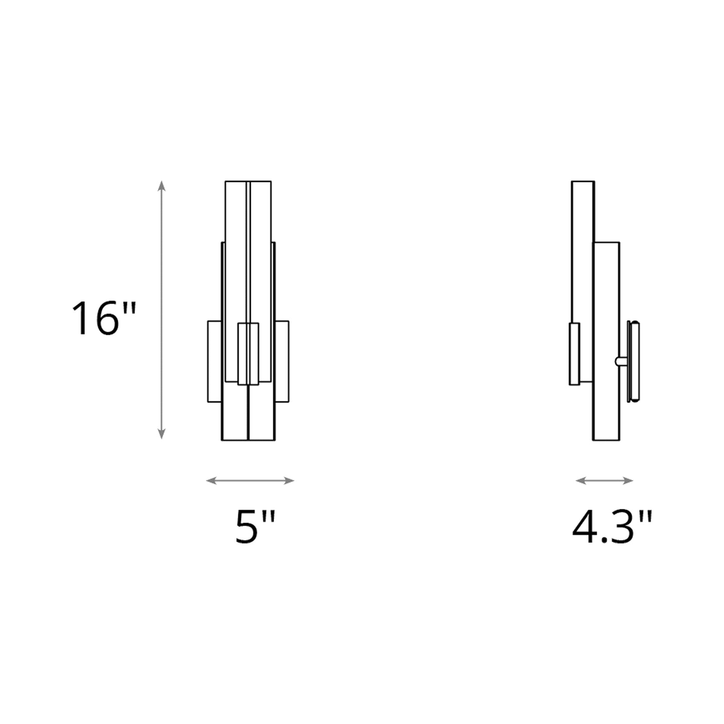 Summit Wall Light - line drawing.