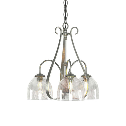 Sweeping Taper Chandelier in Sterling/Water Glass (3-Light).