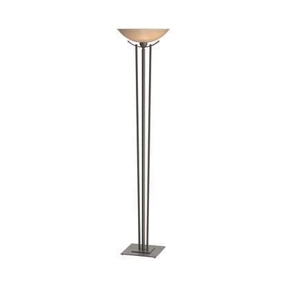 Taper Torchiere Floor Lamp in Dark Smoke/Sand Glass.