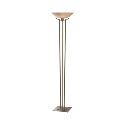 Taper Torchiere Floor Lamp in Soft Gold/Sand Glass.
