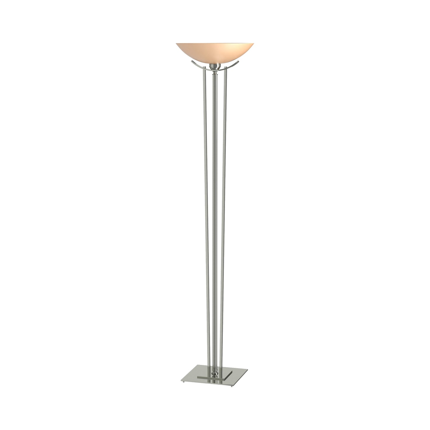 Taper Torchiere Floor Lamp in Sterling/Sand Glass.