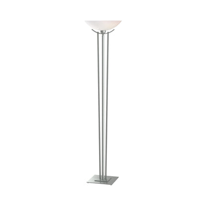 Taper Torchiere Floor Lamp in Vintage Platinum/Opal Glass.